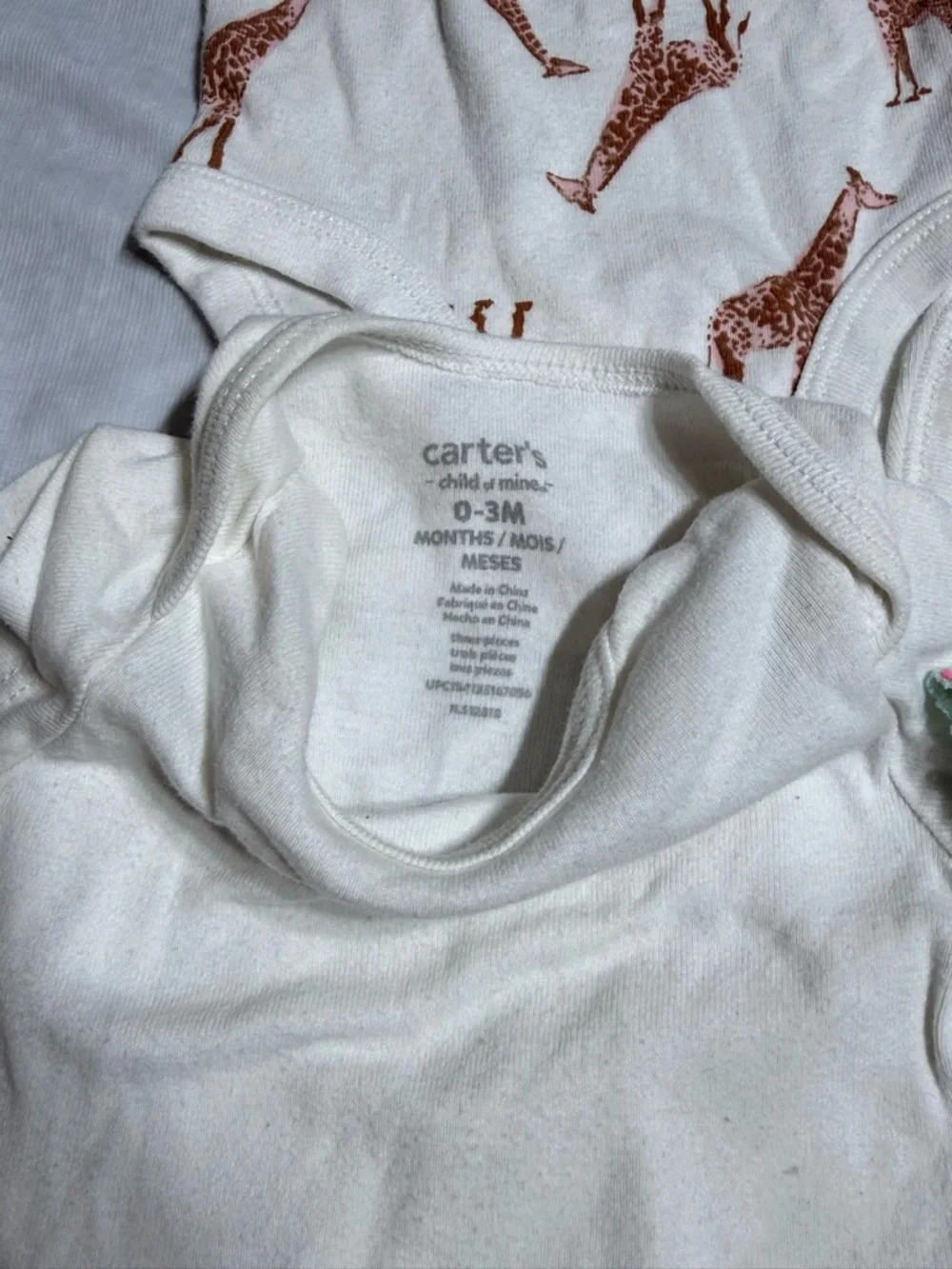 Carter's Baby Girl Short Sleeve Onesies Bodysuits Bundle Size 0-3 Months